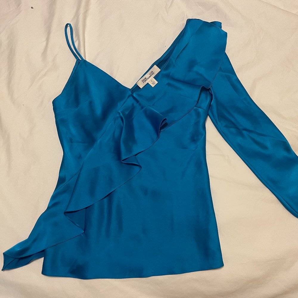 Diane Von Furstenberg Blue Satin top